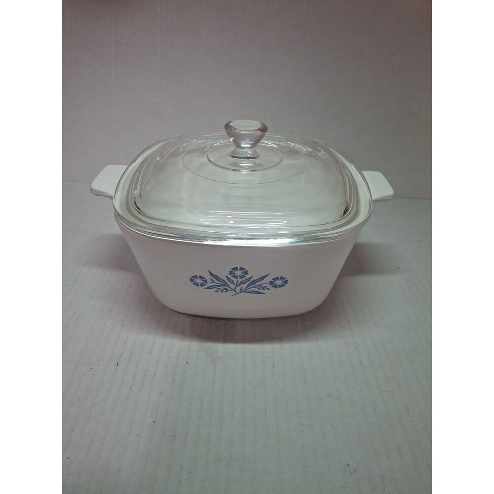 Vintage Corning Ware Blue Cornflower P-13/4-B Casserole 1 3/4QT w/E-5 Lid